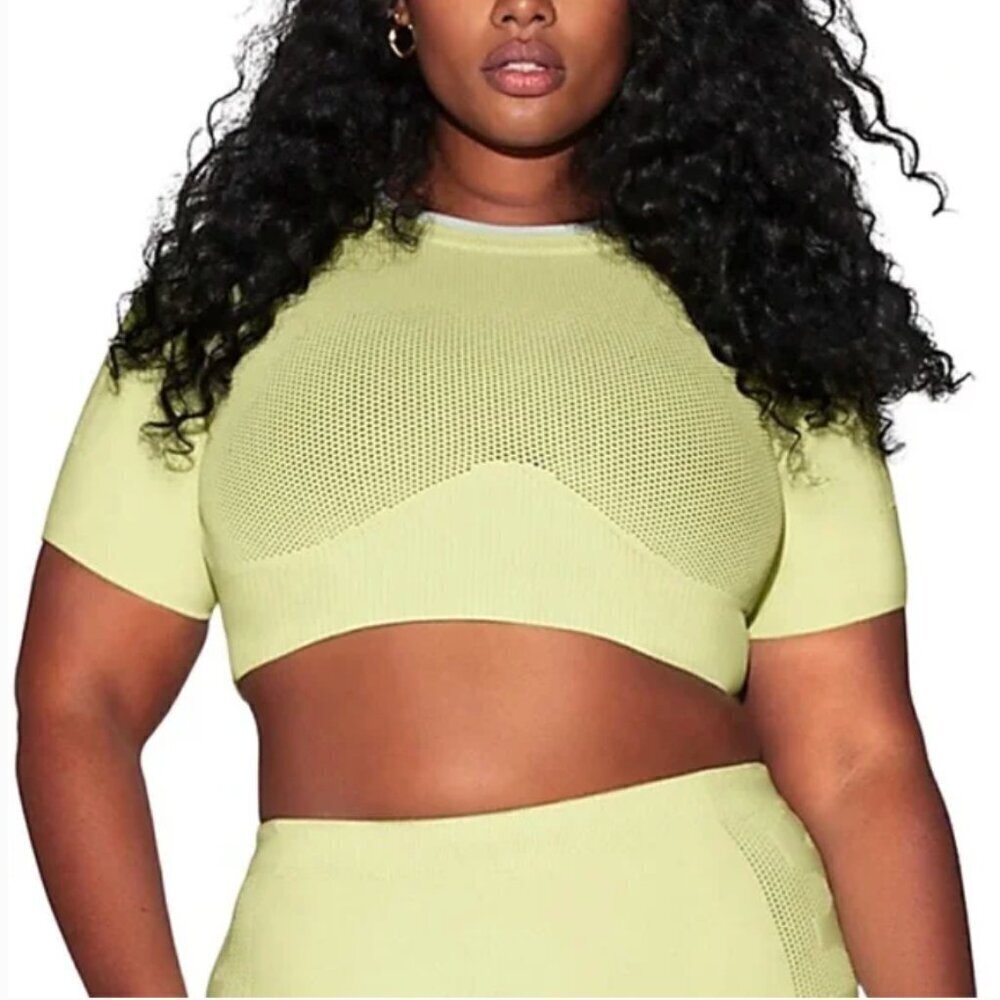 Adidas x IVY PARK Yellow and Blue Knit Crop Top sz XS